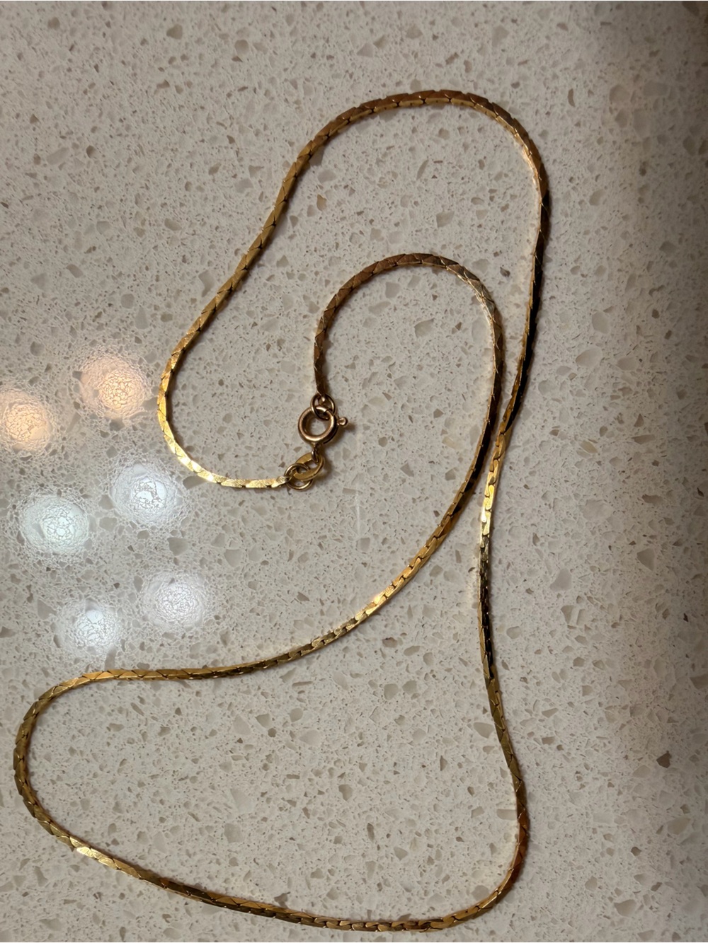 Italian 14K yellow gold herringbone necklace
